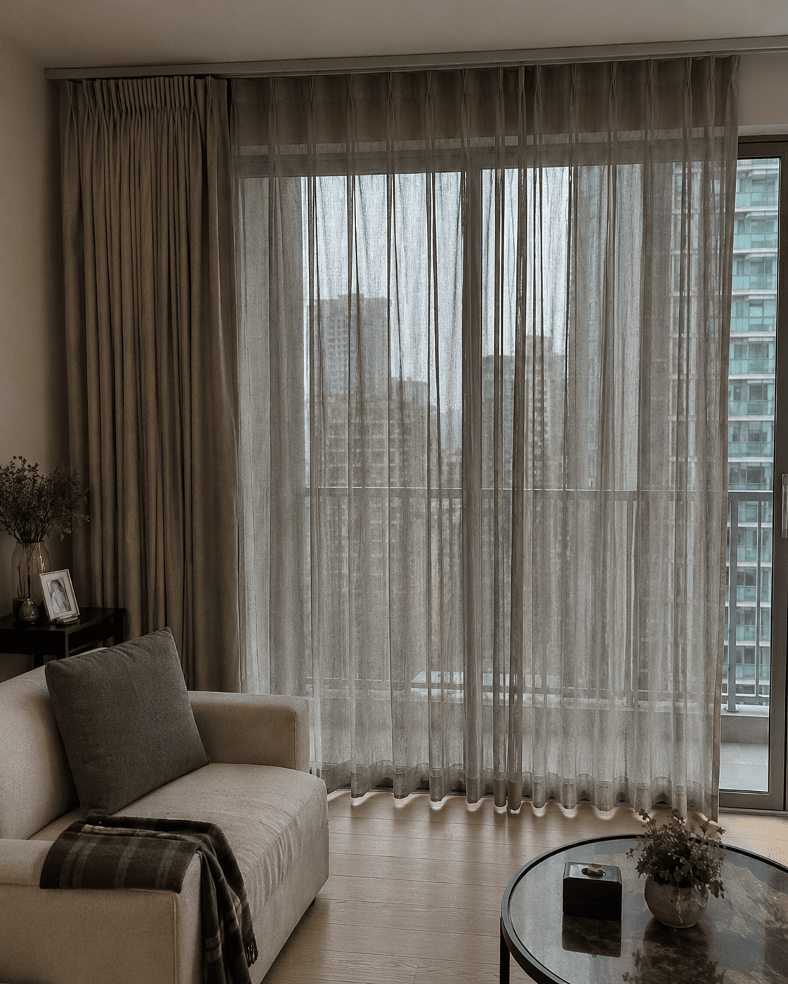 Curtain before cleaning